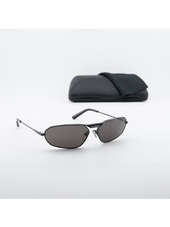 Balenciaga BB0245S 001 Geometric Sunglasses - Grey/Grey main image 7